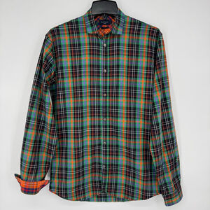 Paul Smith Jeans Plaid Casual Button Down Shirt S Green Orange - Authenticated